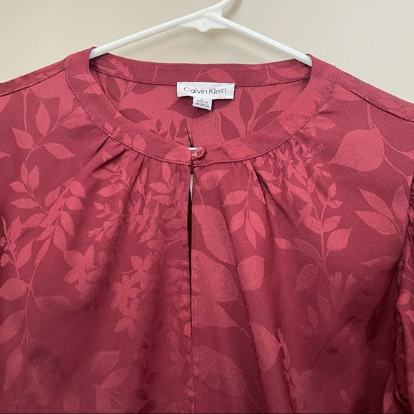 Women’s Calvin Klein Blouse with Peasant Blouson Sleeves - Size Large - Picture 2 of 7